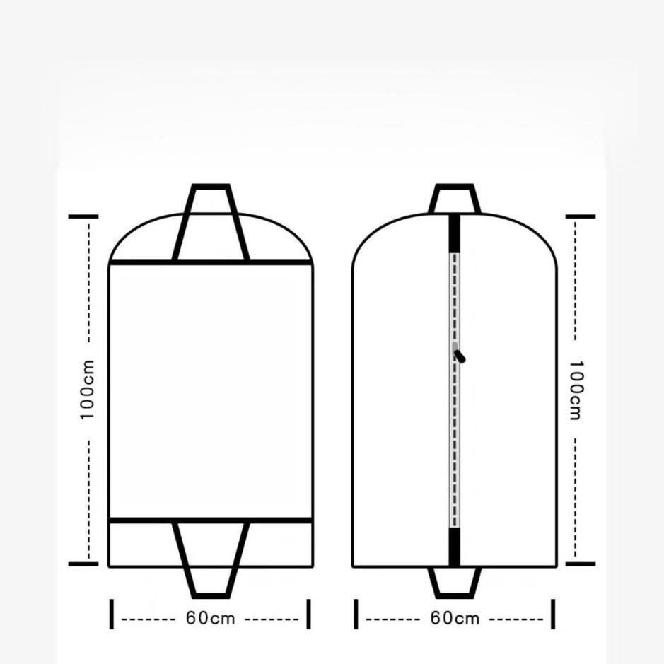 5pcs Black Garment Storage Bags Non Woven Dust Cover with Carry Handles for Suits Coats Formalwear and Bridal Dresses