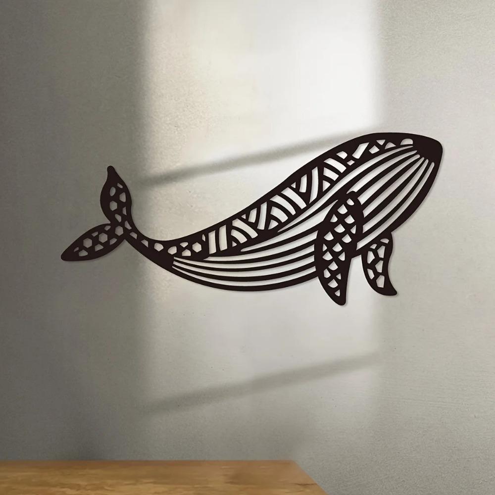 Creative Line Whale Iron Crafts Decoração exclusiva para ambientes internos e externos, perfeita para sala de estar, quarto, corredor e decoração de parede