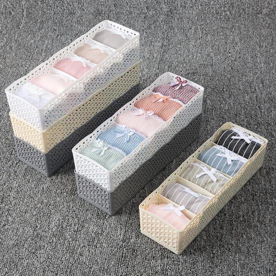 Fashion Hollow Plastic Drawer Closet Storage Box Underwear Socks Tie Organizer