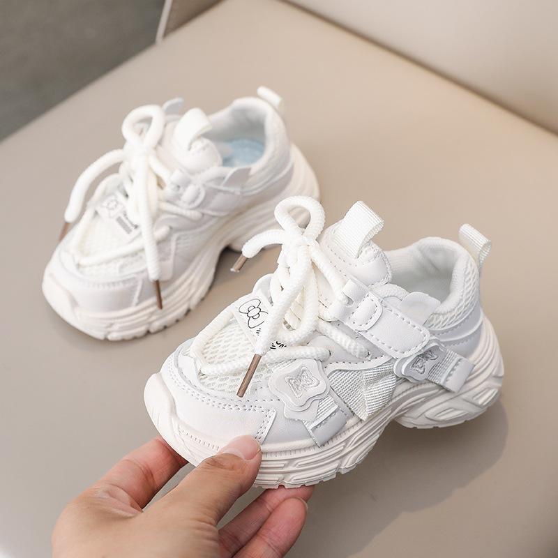 Spring Girls Mesh Dad Shoes Lightweight Breathable Student Running Sneakers For Kids Casual Walking Sport Footwear