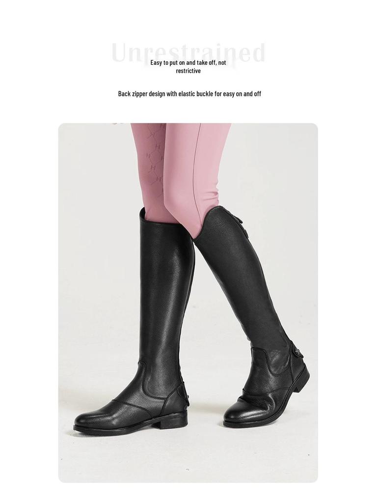 HelloHorse Premium Cowhide Equestrian Riding and Show Jumping Boots