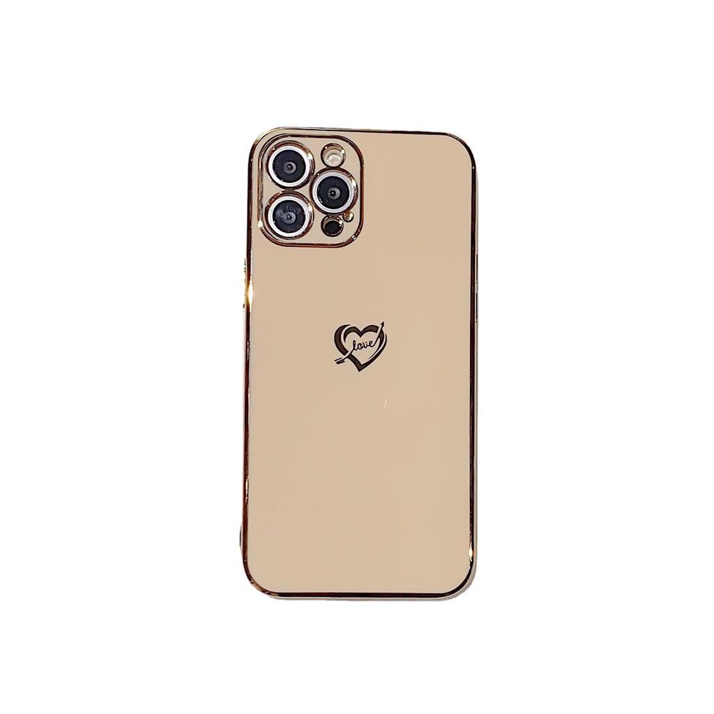 Candy color 6D electroplating side love for iPhone17ProMax Apple 16 fine hole silicone 15 mobile phone case