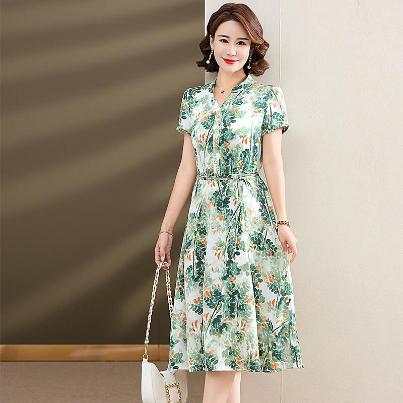 Yalu Women s Floral Print Midi Dress 2XL