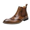 Spring Vintage Chelsea Boots Men's Martin Boots Men's High Top Casual Men's Leather Shoes Pointed Short Boots