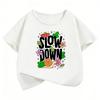 Slow Down Letter Printed Flower Funny T-Shirt Printed T Shirt Girls' Summer Clothes Short Sleeve Tops T-Shirt Cute Boys Clothing