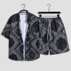 Mens Fashion Print Sets Kurzarm Shirt + Shorts 2Pcs Anzug Lose 2023 Sommer Casual Beachwear Männlichen Urlaub Hawaiian outfits