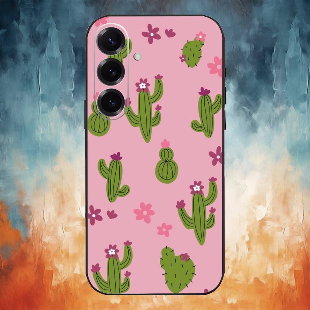 

C-Cactus Succulents Phone Case For Samsung GalaxyA13,21s,22,31,32,52,53,71,72,73,Soft Black Cover Samsung a53 5g