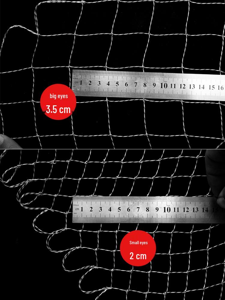 Large-Eye Hand-Woven Double-Line Fishing Net Bag with Strong Horse Scoop Net Head