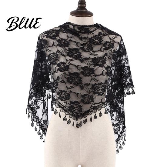 Boho Lace Scarf for Daily Use Floral Shawl with Tassels Women Elegant Sheer Wrap Wedding Head Church Evening Party Lightweight Rose Jacquard Fringed