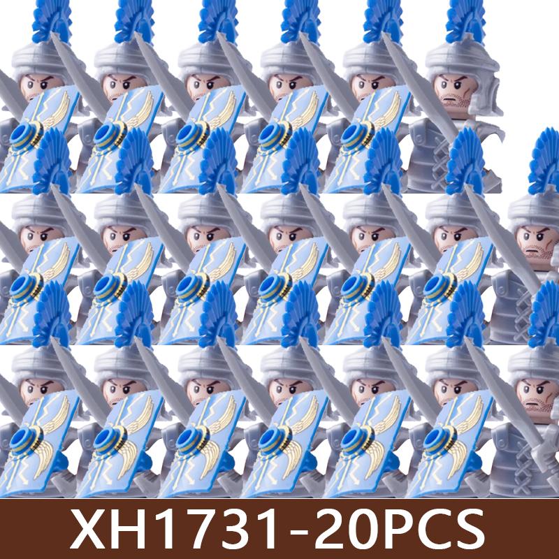 חיילים רומאים צבאיים מימי הביניים דמויות אבני בניין טירה אביר צלבנים מפקד ויקינג לוחם מצרי לבנים צעצועים מתנות