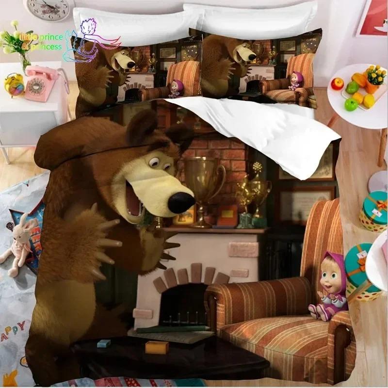 

3D Друк Аніме ведмідь Постільна білизна, Підковдра Ковдра Комплект для ліжка Наволочка, Розмір Кінг Квін Твін Для хлопчиків Дівчаток Дорослих 180x210cm 3pcs