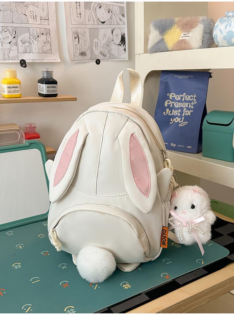 School Bag New Large and Small Rabbit Cartoon Cute Children's Backpack, Girls' Small School Bag, Ultra-light Travel Backpack