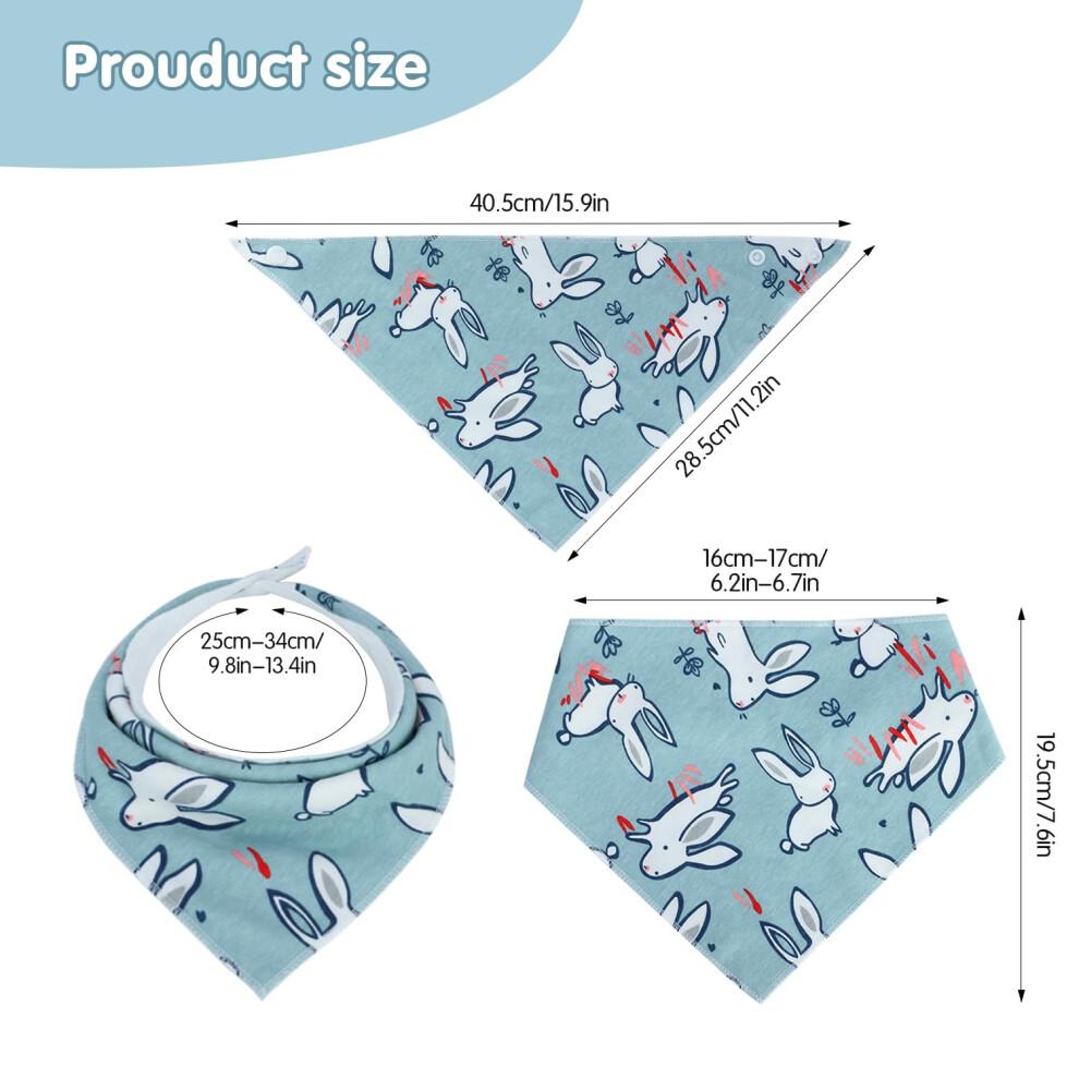 Lekebaby Baby Bandana Dribble Bibs Drool Bibs for Boys Girls 0-36 Months, Pack of 8,Soft Fabric for 100% Comfort Absorbent with Adjustable Snaps for
