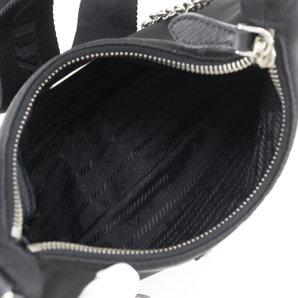 PRADA Re-edition 2005 Re-nylon Shoulder Bag 1BH204 NERO black Nylon/Safiano Women Used