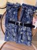 Winter 2026 High-Waisted Blue Chic Retro Embroidered Jeans - Plus Velvet Thickened Straight Leg Pants