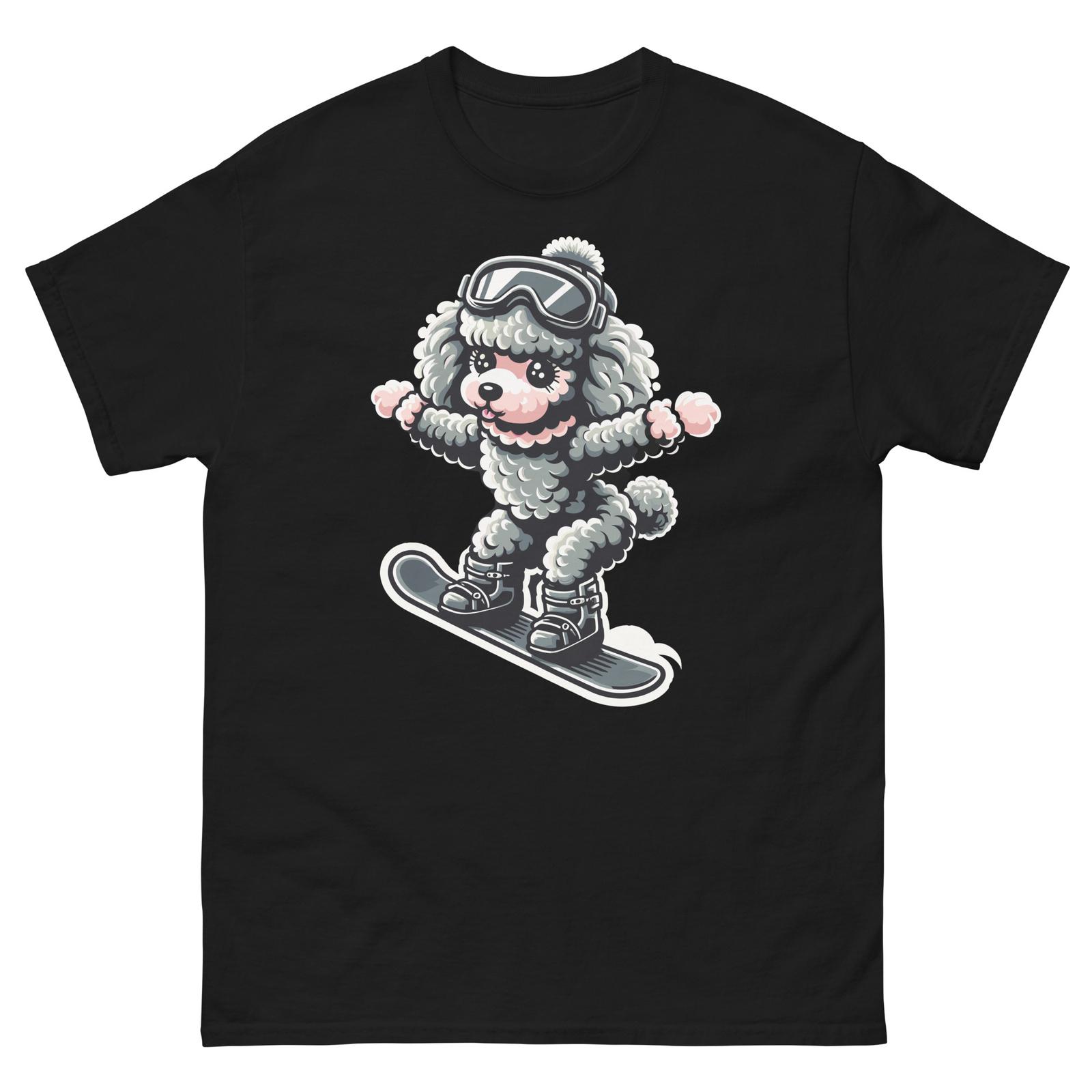 Poodle Dog Snowboarding Fun Snowboarder T-Shirt S