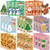 8/16sheets Cute Christmas Tree Santa Claus Puzzle Stickers Make a Face DIY Funny Cartoon Assemble Jigsaw Decals Party Toy Gift