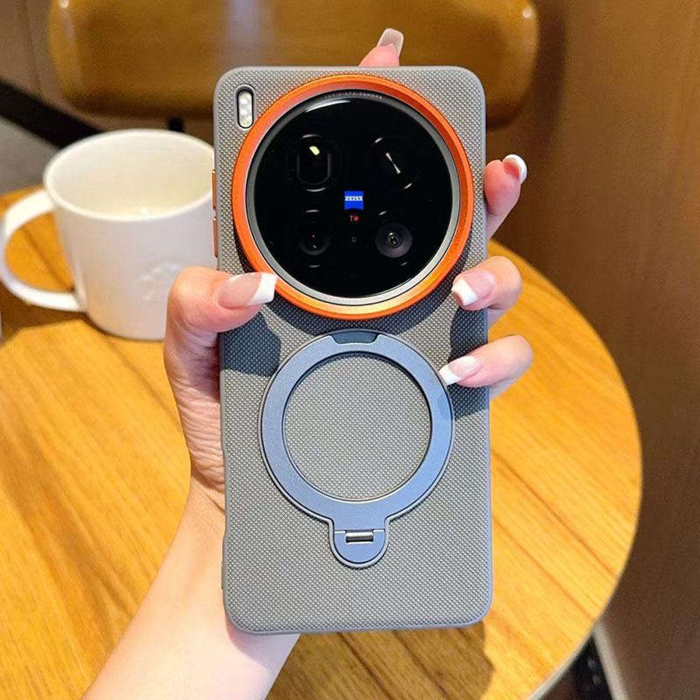 Diamantstruktur Partikel Magnetische Hülle Für Vivo X200 Ultra X200s X300 X100s Pro Mini 360° Matt Ring Ständer Stoßfeste Abdeckung