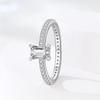 copper Heart White Zirconium Couple Proposal Ring Womens Anniversary Gift Engagement Rings for Women Mens Jewelr