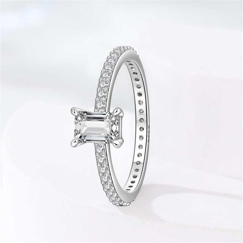 copper Heart White Zirconium Couple Proposal Ring Womens Anniversary Gift Engagement Rings for Women Mens Jewelr