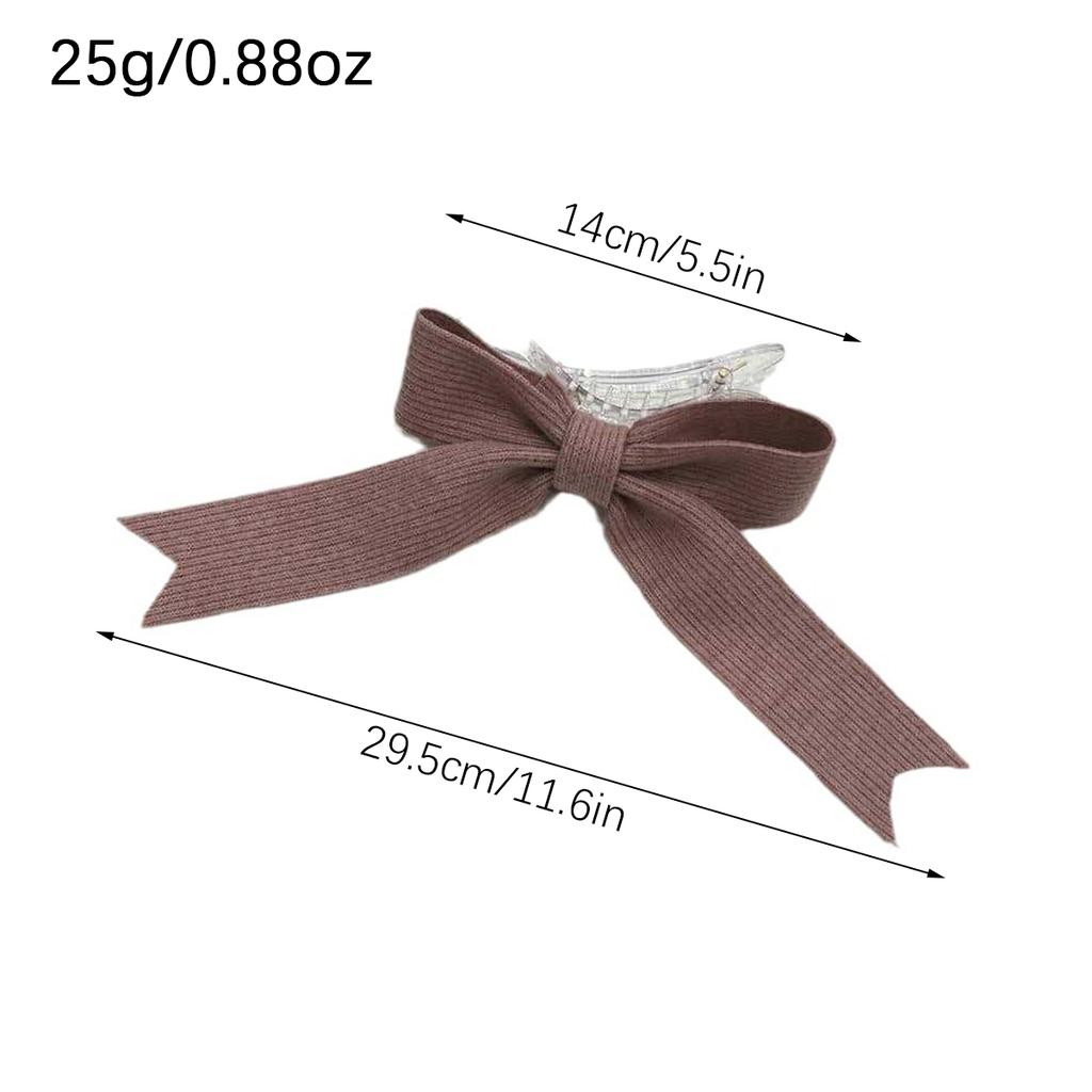 1pc Autumn and Winter Temperament Streamer Knitted Bow Back of the Head Half Tied Hair Duck Beak Clip Grip Clip Hair Ornament