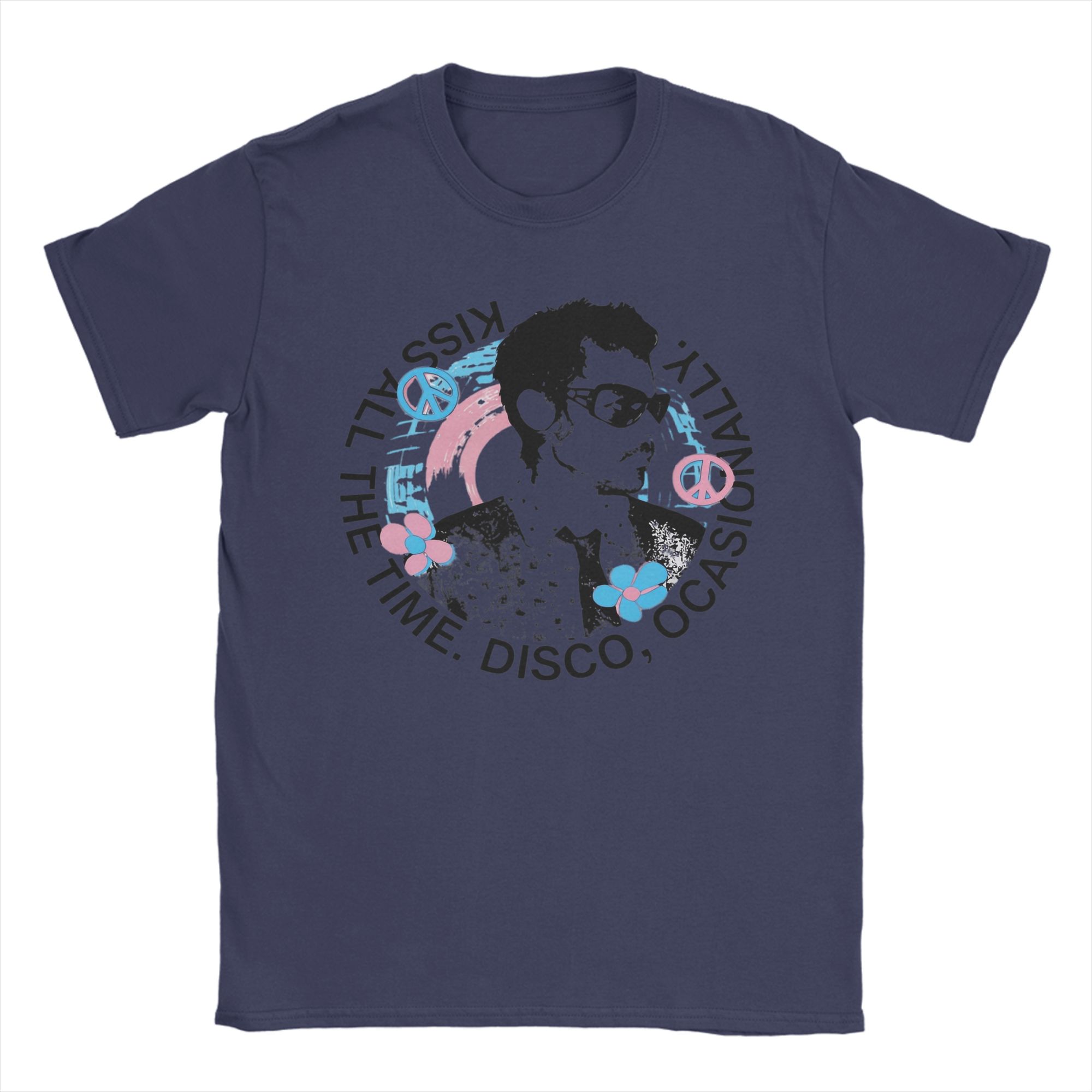 

Harry Styles Kiss All The Time Disco Occasionally Men T Shirt Tee Shirt Short Sleeve Crewneck TShirts Cotton New Arrival Tops 4XL