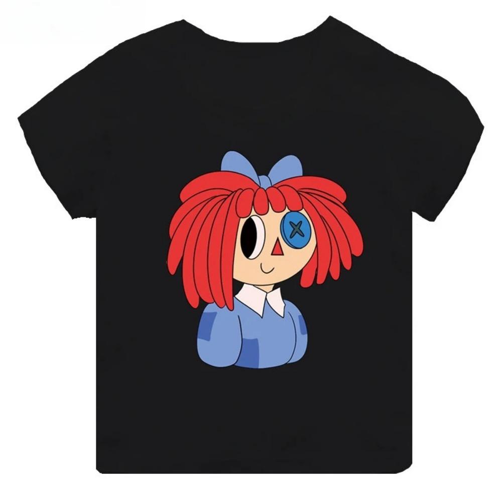Hochwertige lässige Baumwoll-T-Shirts für Jungen und Mädchen, süße kurzärmelige neue digitale Zirkus-Print-T-Shirts für Mädchen, Kinderoberteile