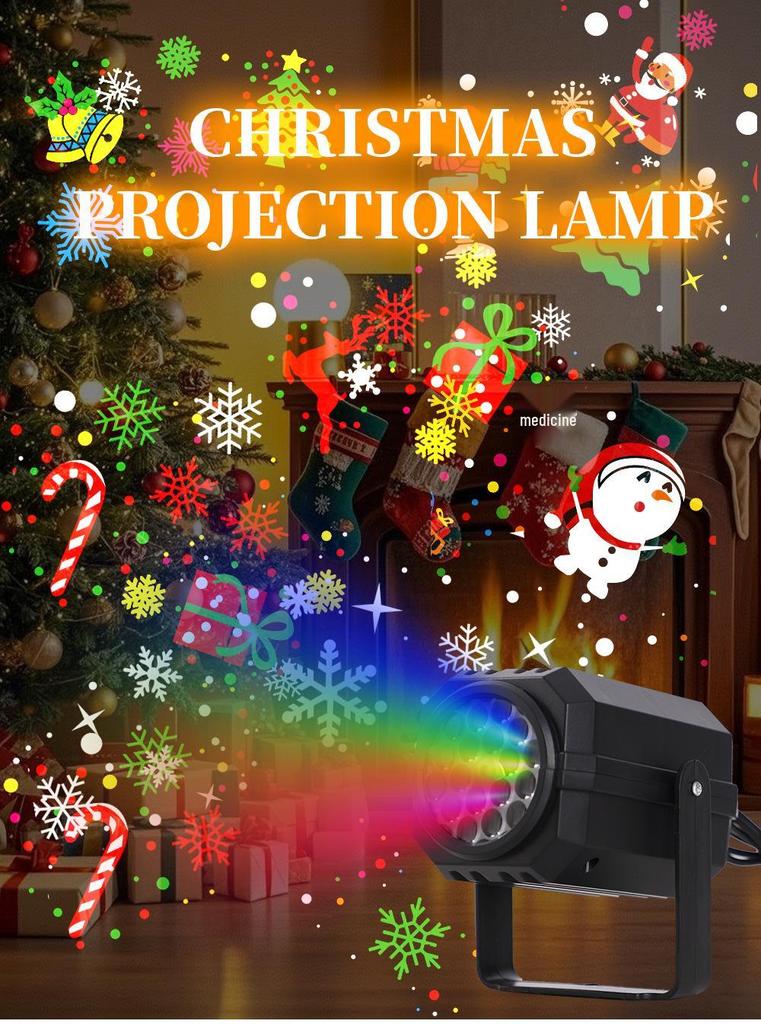 16-Pattern LED Christmas Blizzard & Starry Sky Projector Light for Indoor Atmosphere