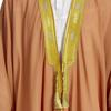 Men's Embroidered Chiffon Robe, TH834 - Long-Sleeved Arabic Tassel Design with Gold Beads