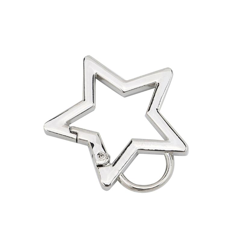 Breloc cu Clip în Formă de Stea Mini Carabină Mică, Oțel Inoxidabil Durabil Eliberare Rapidă Autoblocare în Formă de D cu Arc