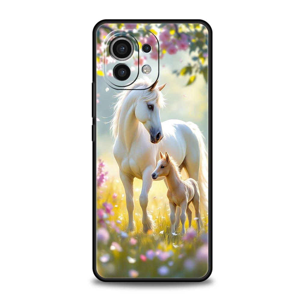 Coque de téléphone pour Xiaomi Mi 17 15 14 13 12 11 Ultra 15T 14T 13T 12T 11T Pro Lite 5G TPU Souple Capas Cheval Animal Fundas Capas