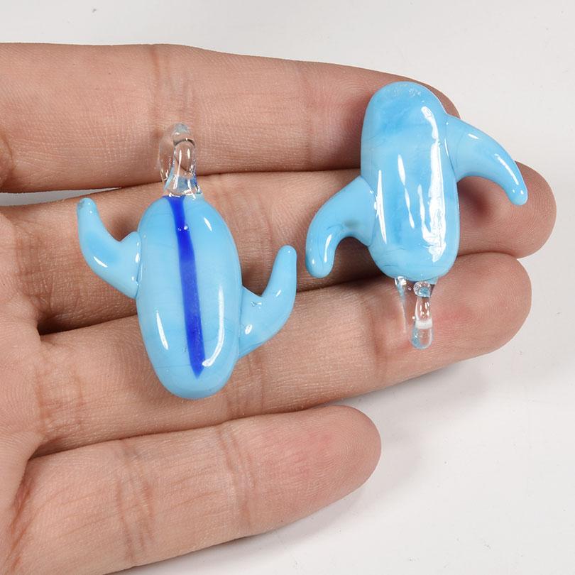 6pcs/Lot Animal Dragonfly Bee Butterfly Glass Beads For Jewelry Making Supplies Cactus Flower Spacer Bead Diy Accessories Bulk