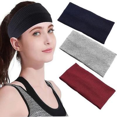 Einfarbiges Sport-Stirnband, Retro-Strick-Yoga-Haarband, hohe Elastizität, breiter Rand, Kopftuch, Make-up und Gesichtswasch-Haarband