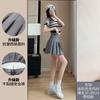 Women High Waist A-Line Pleated Mini Skirt Casual Slim Anti Chafe Liner Skirt For Spring Summer Autumn Daily Wear