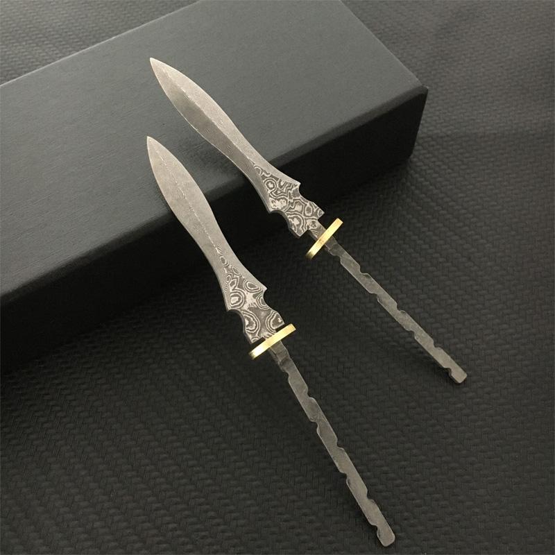 Dropshipping Lama di Acciaio di Damasco Reale per Tè Pu 'er Aghi per Tè Pu 'er Materiali per Fai da Te Coltello Fatto a Mano per la Casa Accessori Grezzi