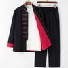 Chinese Traditional Tang Suit Kung Fu Uniform Retro Casual Cotton Linen Plus Size Tai Chi Clothing Set Man