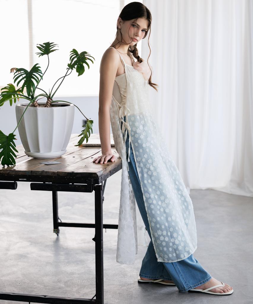 HYFVE Summer Flower See-Through Layered Sleeveless Dress