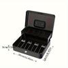 1pcs Iron Money Box with Lock Cash Box with Spring-Loaded Bill Clips 5 Grids Cantilever Coin Tray Safe Key Lock Money Organizer