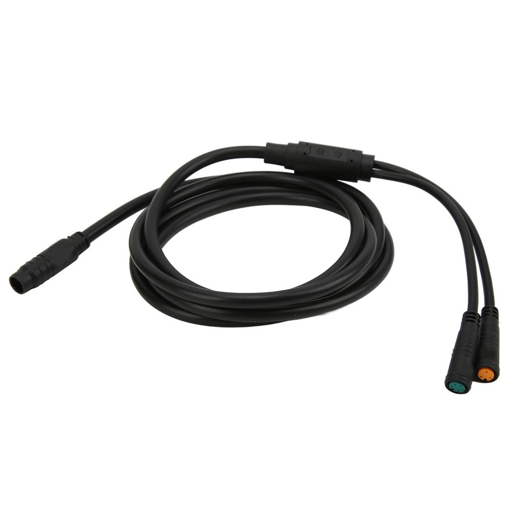 Electric Bike Extension Cable Bicycle 1 to 2 Split Motor Cable with Waterproof Connector 155cm