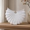 Resin Ornament Textured Shell-Inspired Geometric Vase for Contemporary Interiors