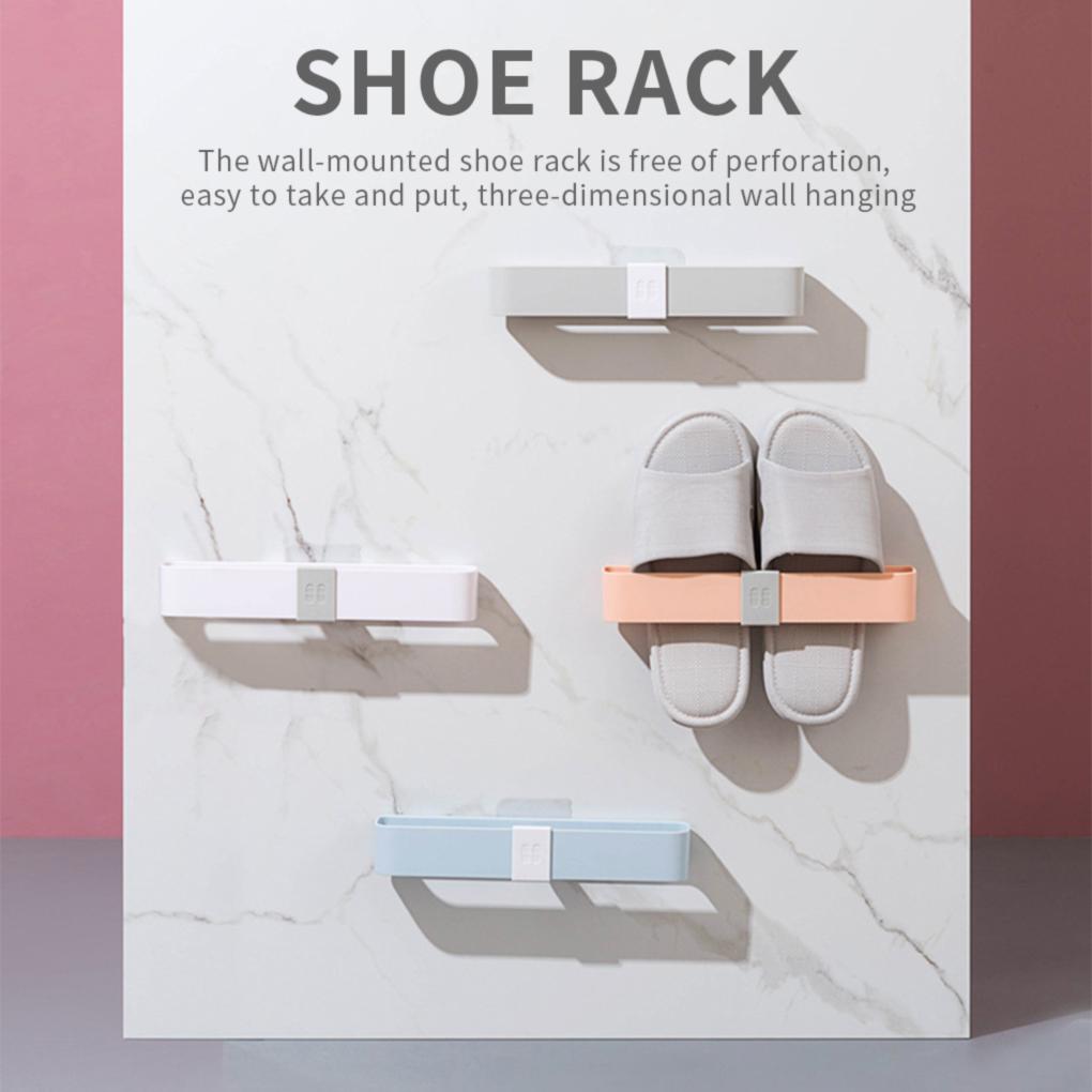 Slippers Drain Rack Wall Mounted Bathroom Shoes Shelf Hanging Towel