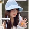 Spring and Summer Small Fresh Blue Striped Big Brim Hat Female Summer Face Small Bucket Hat Sunshade Basin Hat Tide