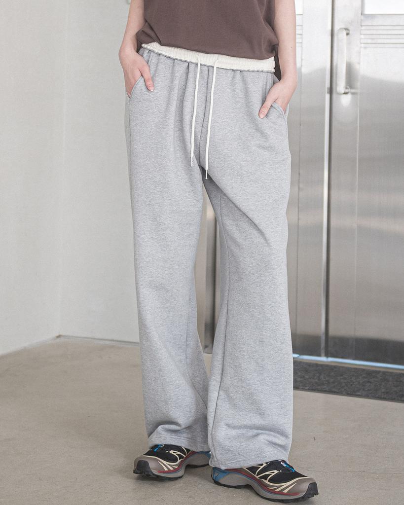 HAVISM Waist Contrast 2-Way Sweatpants(Grey)