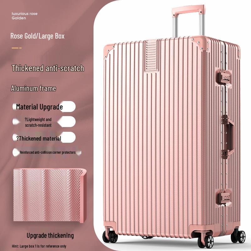 32-Inch Large Capacity Trolley Suitcase with Universal Wheels - Durable Leather Design for Men and Women