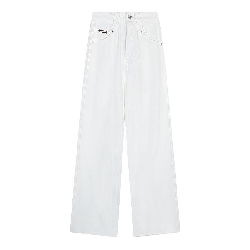

Retro White Spring High Waist Silm Slimming Jeans White S