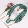 Chiffon Tassel Pendant Scarf Jewelry - Women's Mixed Color Necklace Shawl