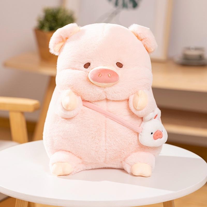 

Girls heart pink piggy doll plush toy piggy doll children soothing rag doll girl birthday gift 20cm