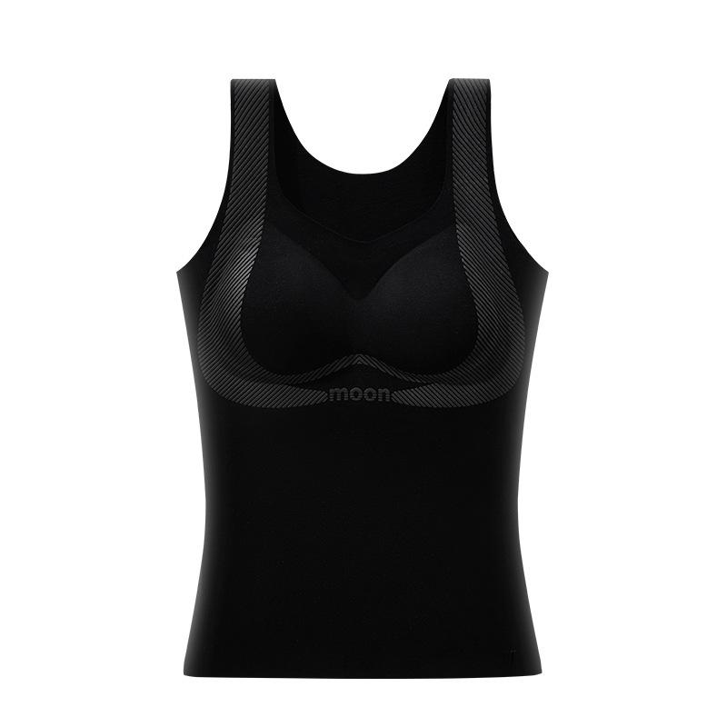 

Autumn and winter velvet nude slim-fitting invisible vest with its own pad primer, skin-friendly and seamless integrated liquid foundation XXL(90ABC) чорний