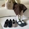 Flat-bottomed Korean Version of Mary Jane Single Shoes Women's Shoes 2025 New Autumn and Winter Black Gentle Versatile Plush Shoes
