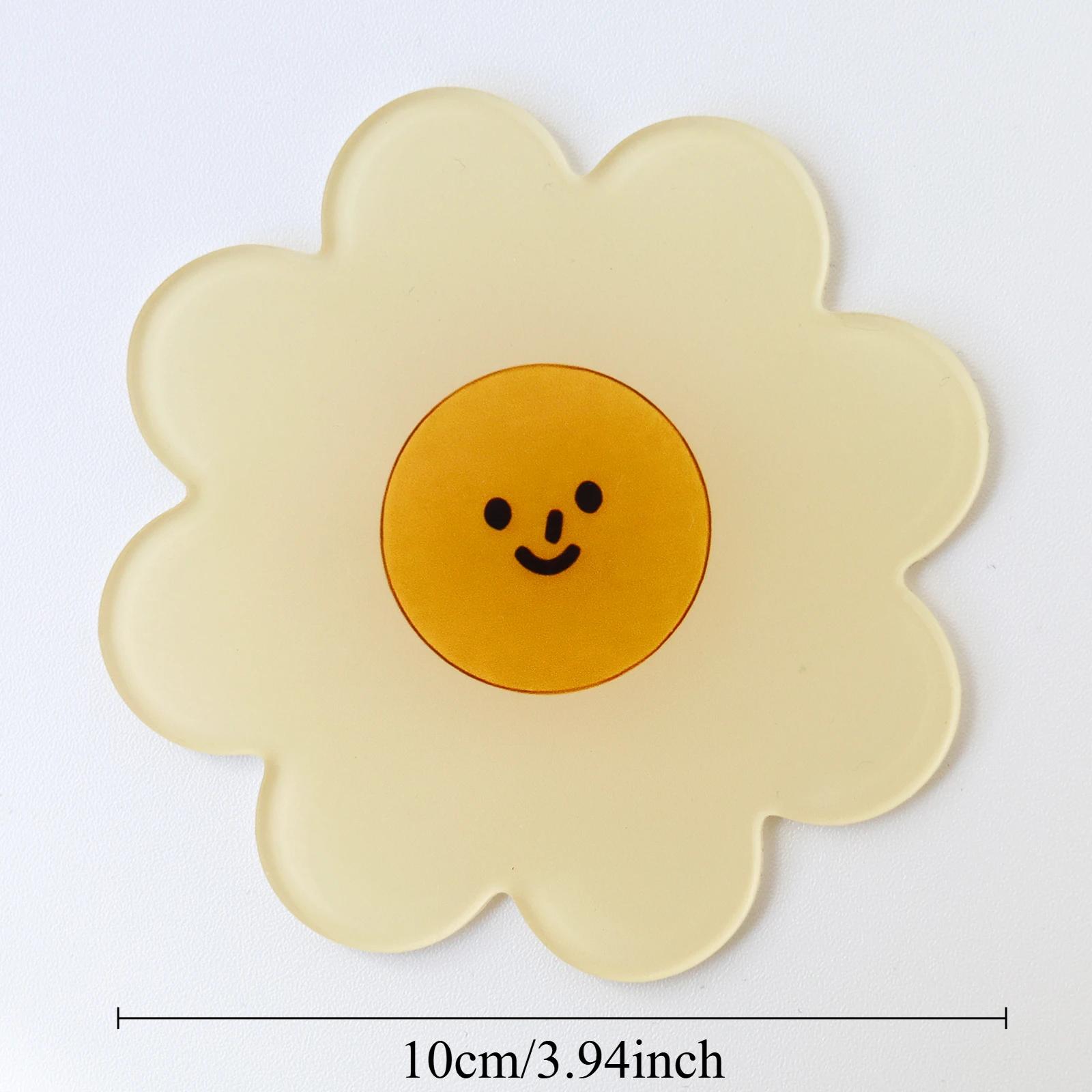 

Подставки под цветы Акриловые Водонепроницаемые Теплоизоляционные Противоскользящие Коврики под кофейные чашки Милые цветы Подкладки Кухонная посуда Подкладка Декорация